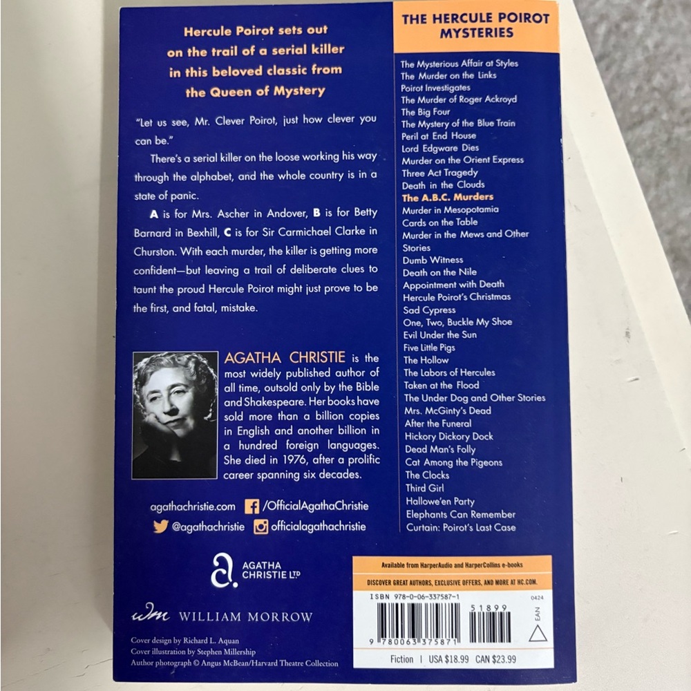 The ABC Murders Paperback book- Orange and Blue Cover NEW - Picture 2 of 2